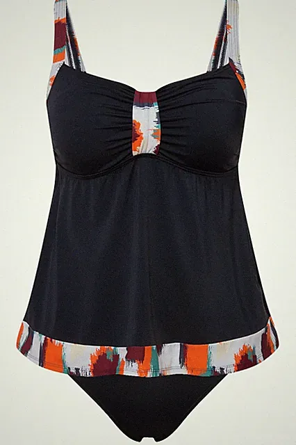 Ulla Popken Damen große Größen Tankini Fleckenmuster Softcups