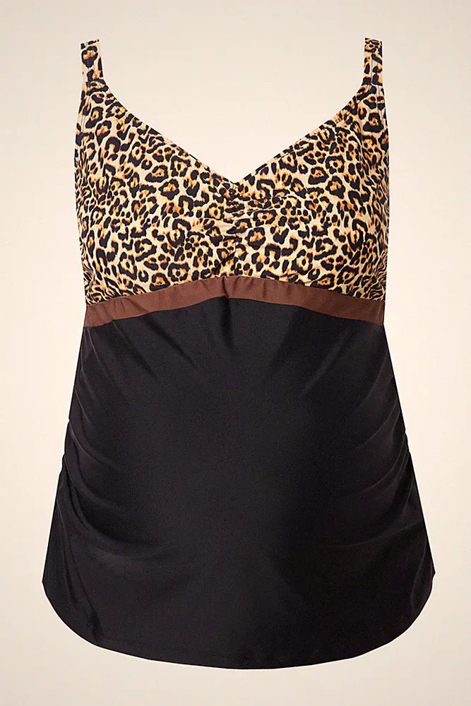 Ulla Popken Damen große Größen Tankini Oberteil ohne Softschalen Leo 839825