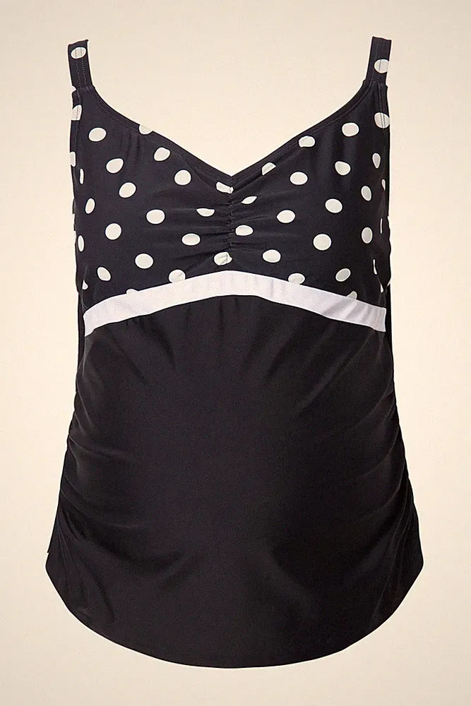 Ulla Popken Damen große Größen Tankini Oberteil ohne Softschalen Punkte 839820