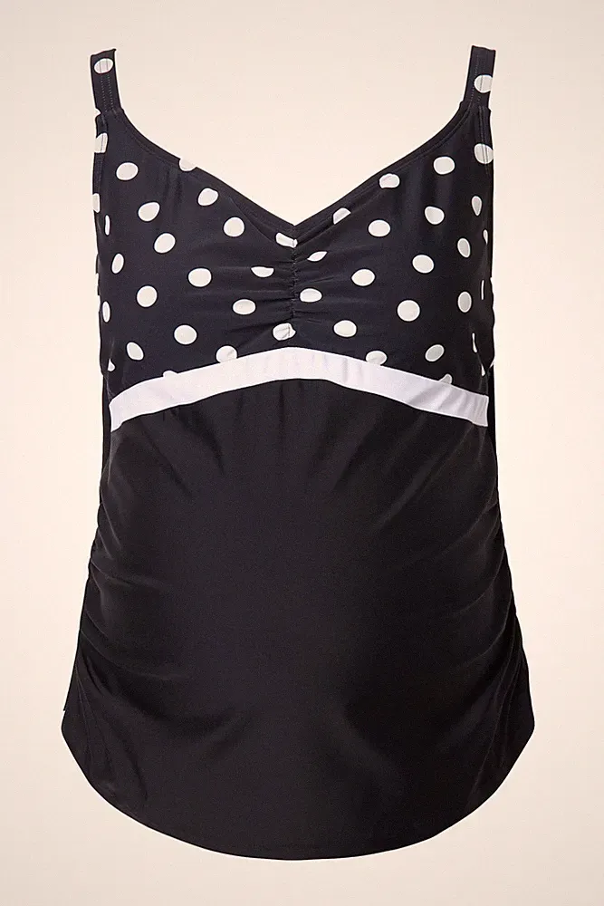 Ulla Popken Damen große Größen Tankini Oberteil ohne Softschalen Punkte 839820