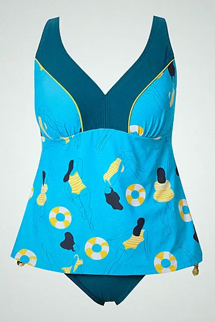 Ulla Popken Damen große Größen Tankini Schwimmerin Softcups