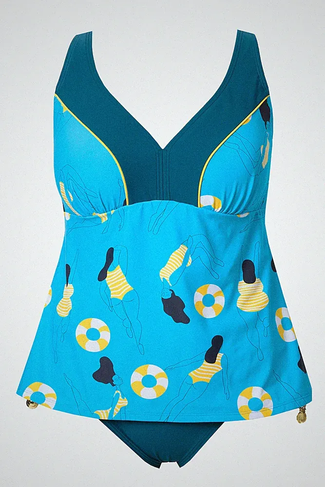 Ulla Popken Damen große Größen Tankini Schwimmerin Softcups