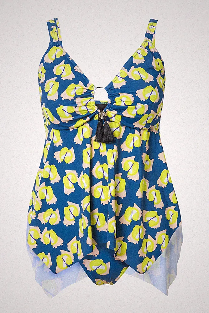Ulla Popken Damen große Größen Tankini Softcups Träger verstellbar