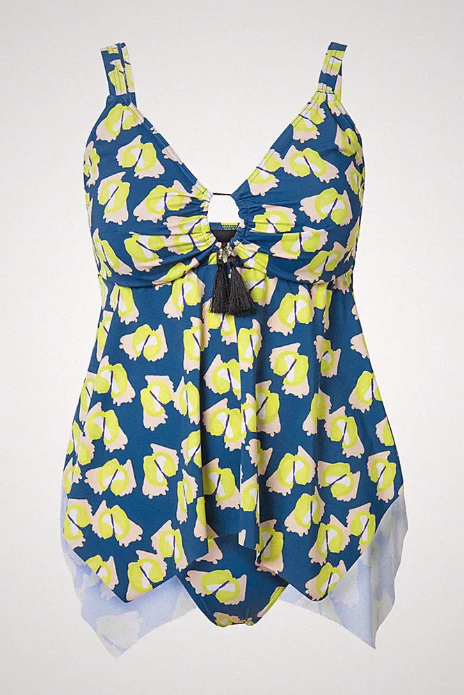 Ulla Popken Damen große Größen Tankini Softcups Träger verstellbar