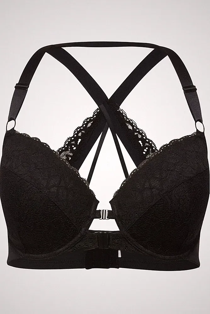 Ulla Popken große Größen BH 85D schwarz Bügel BH Spitze Softcups