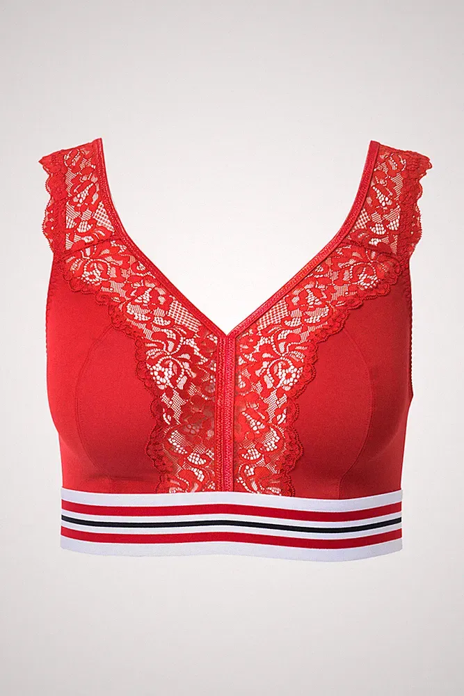 Ulla Popken große Größen BH ohne Bügel 105F salsa Minimizer Bralette Spitze
