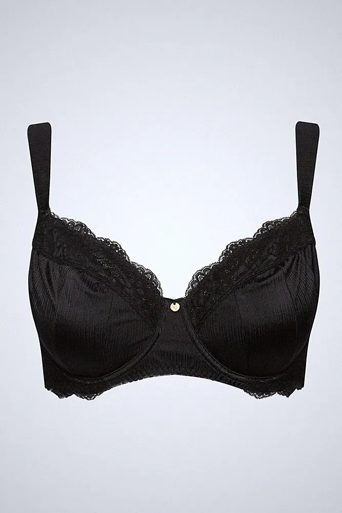 Ulla Popken große Größen Bügel BH 85D schwarz Bügel BH ohne Softcups Satin
