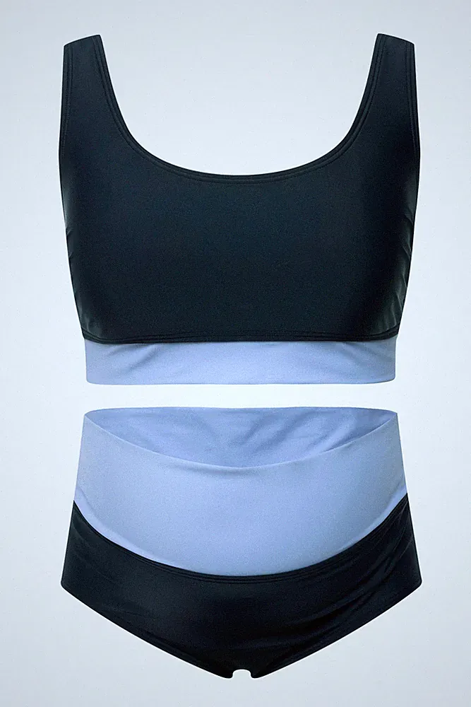 Ulla Popken große Größen Bustier 42 marine Bikini ohne Softcups