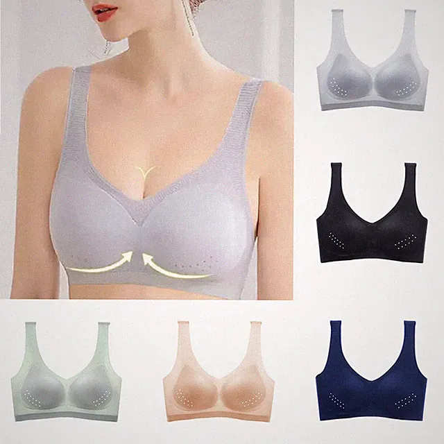 Ultra-Dünne Eis Seide Nahtlos Bh Damen 3D Weich Bralet Netz Voller Wrap