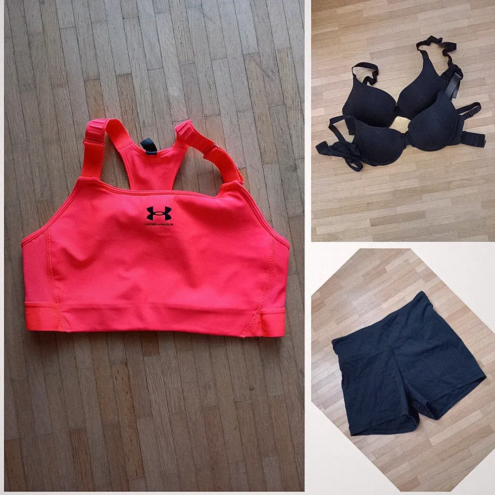 Under Armour Damen Sport Bustier BH Crop Top Fitness Gr L 80C T-Shirt BH Shorts