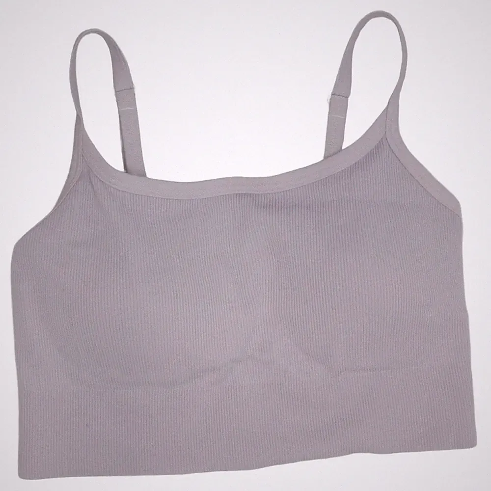 Uniqlo, Sport-BH, Größe: L, Grau, Kaschmir/Polyamid, Streifen, Rippenstrick #7fq