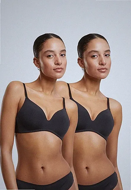 Urban Classics Damen bügelloser BH Ladies Basic Padded Bra 2-Pack TB7654A