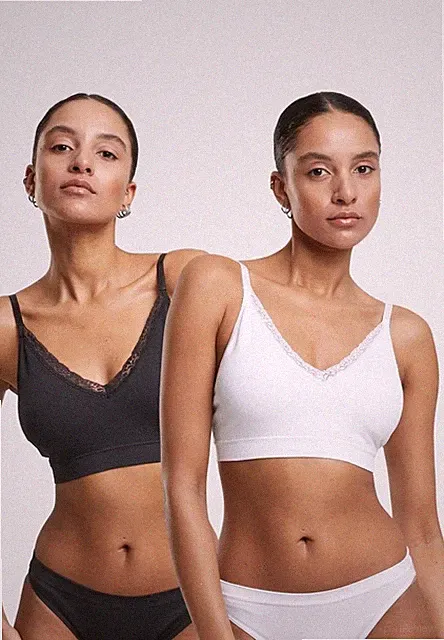 Urban Classics Damen bügelloser BH Ladies Padded Rip Bra 2-Pack TB7657A