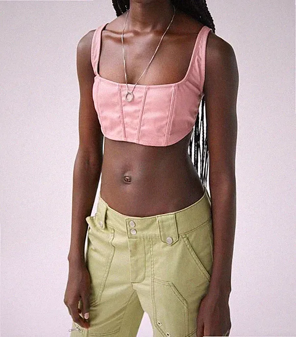 Urban Outfitters Out From Under Beau Kunstleder Bralette Rosa Größe L UVP 35£
