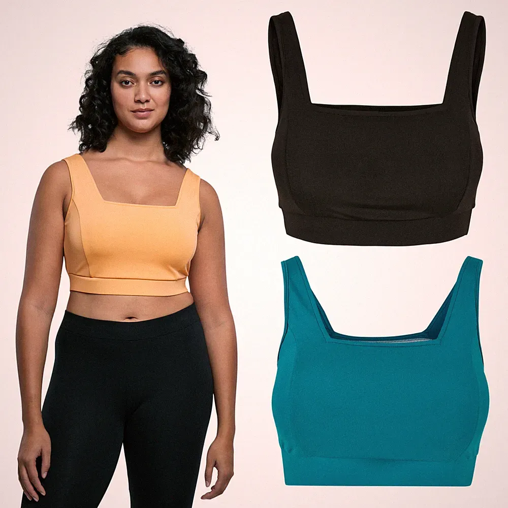 UrbanClassics Ladies SportsBra Recycled Squared Sport-BH Sport Sportbekleidung