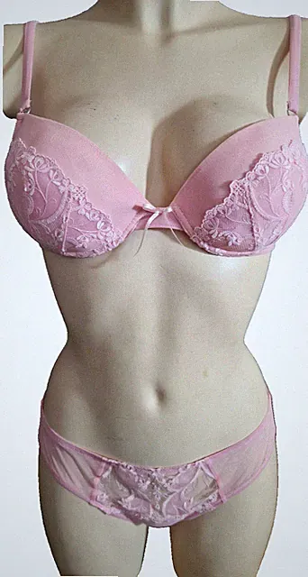 VALERY LINGERIE RT10 Schalen Bügel BH SET Ital.2 Gr.75B UK34B + Slip S 38 Rosa
