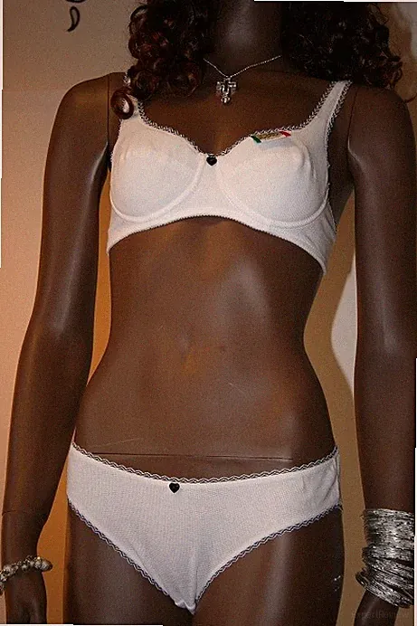 VENA Lingerie BH-Set Bügel BH Slip 70B 80B Weiß Blau Herz Neu