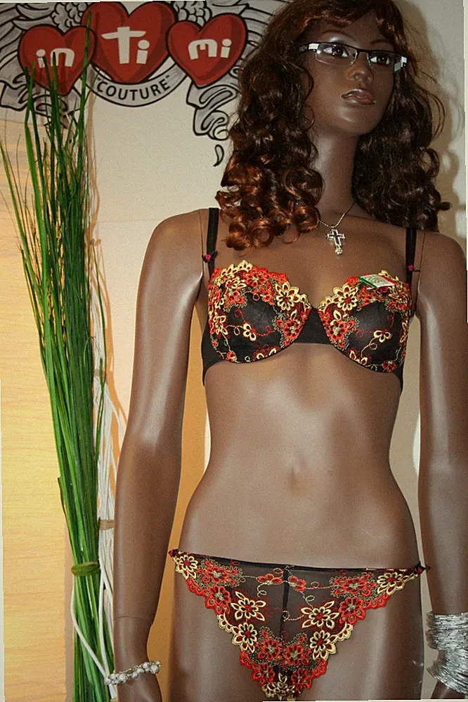 VENA Lingerie BH-Set Bügel BH Slip Spitze 70C 75C 80C Schwarz Rot Gold Neu