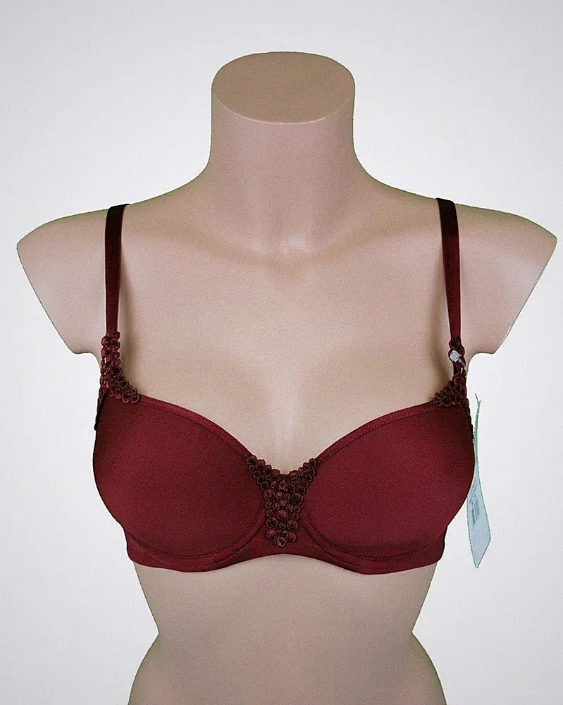 VIANIA 151414 T-Shirt-BH mit Bügel Spacer-Cups Rot Barolo Dessous NEU 1A