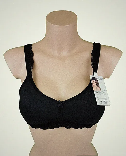 VIANIA 161434 Soft-BH ohne Bügel Schwarz Baumwolle bügellos Dessous NEU 1A