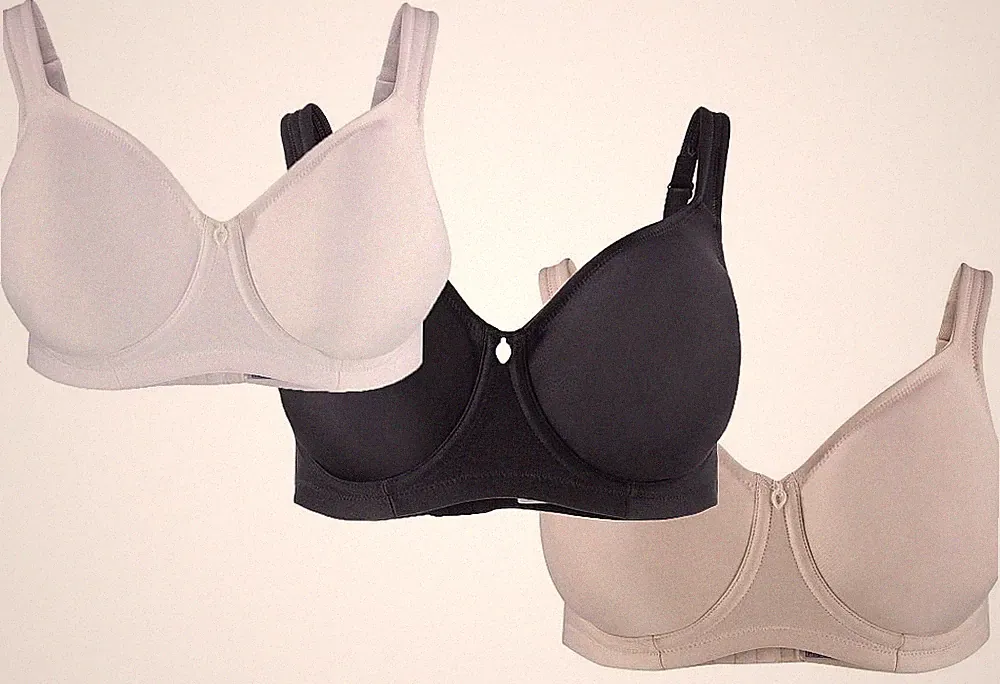 Viania Minimizer Damen BH mit Bügel breite Träger 75-110 C-F schwarz weiss haut