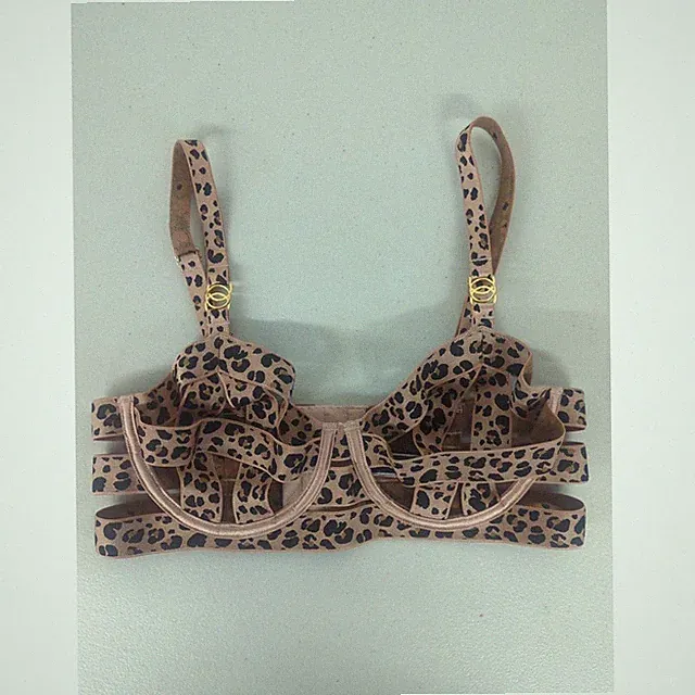 Victoria's Secret 34B Luxe Lingerie Sexy Braune Cheetah Tiermuster Riemchen