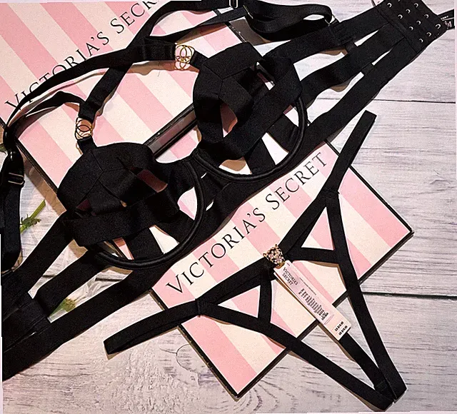 Victoria's Secret Balconette BH Set Schwarz Criss Cross Riemchen ohne Wattierung