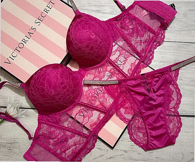 Victoria's Secret Glanz Band Add 2 Becher Spitze Korsett Bh Top Set Frenzy