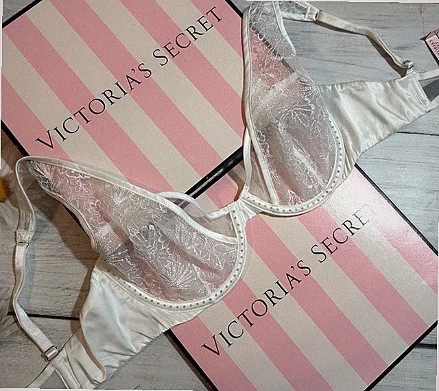 Victoria's Secret Luxe Lingerie Nicht Gefüttert Blumenmuster Bestickt Plunge Bh