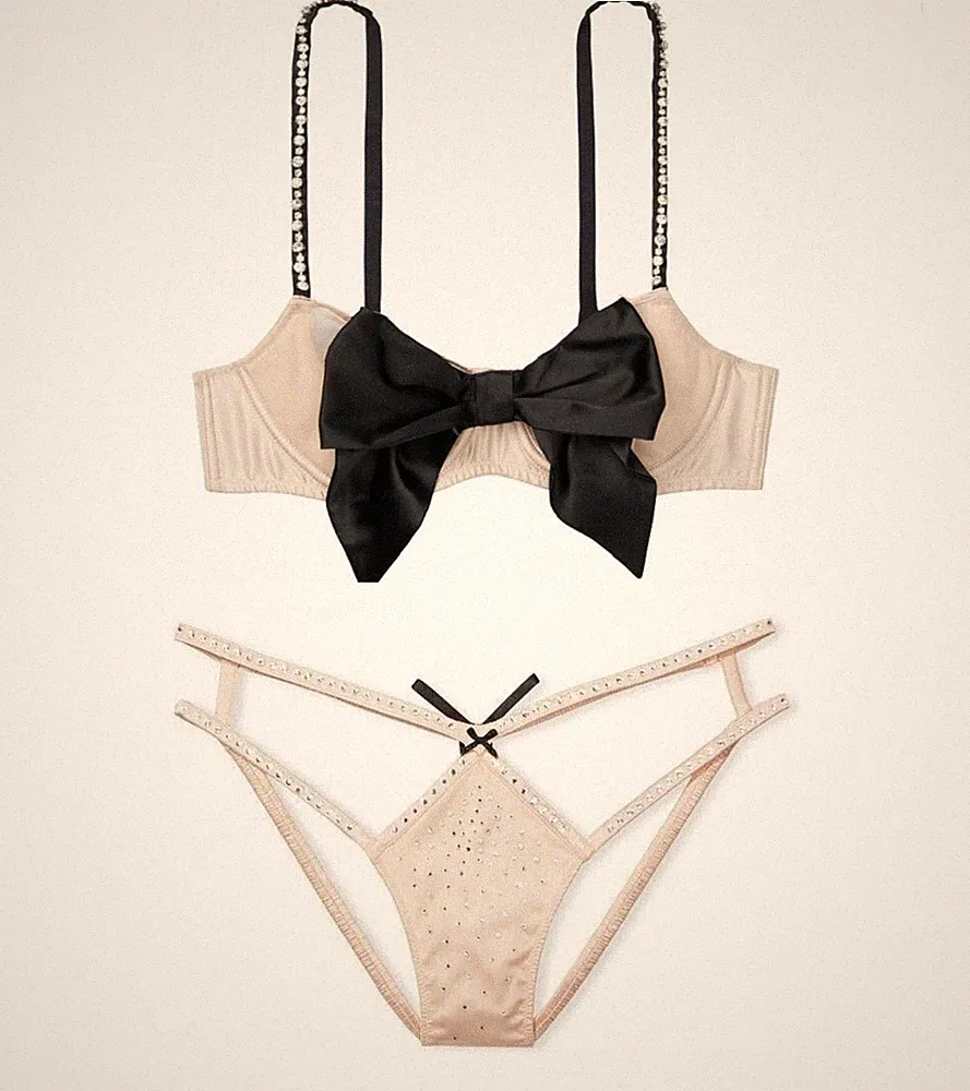 Victoria's Secret Ungefütterter Balconette-BH Set Cut-Out Shine Träger Champagne