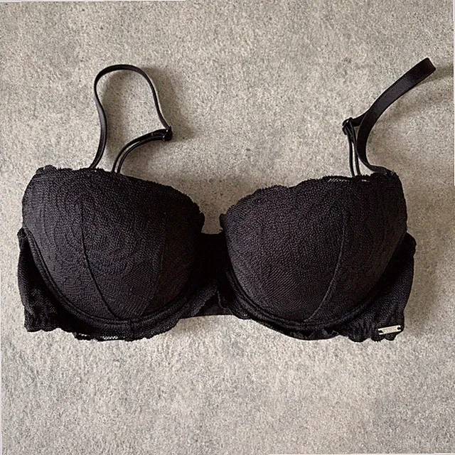 Victorias Secret Pink Spitzen-BH schwarz Push-Up 32C/70C