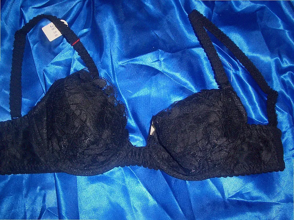 VINTAGE LEJABY sexy Spitzen Bügel BH Pin Up Bra Gr. 75 B schwarz neu (CL56)