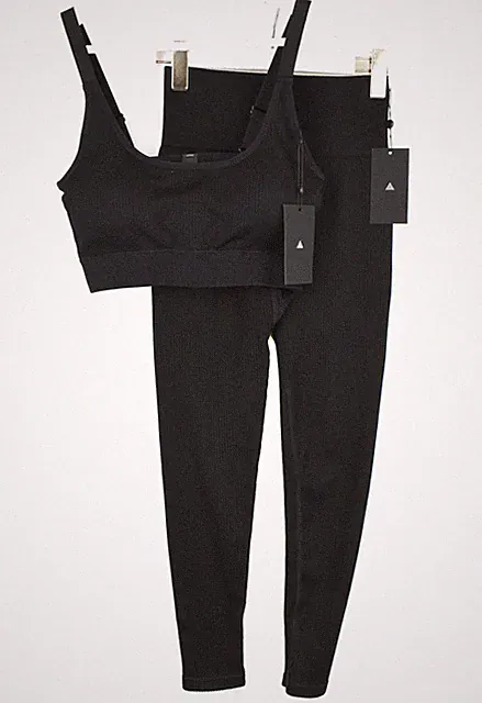 Vitality The Nova 2 in 1 Satz Damen Groß Leggings & Nahtlos Bh Stretch Schwarz