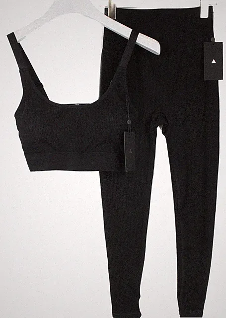 Vitality The Nova Set Damen Groß Nahtlos Bh & Leggings Schwarz