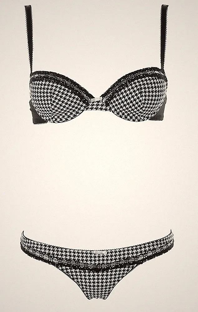 Vivance Damen Set: Push up BH + String schwarz 70 Cup B (32/34), Schwarz J2251