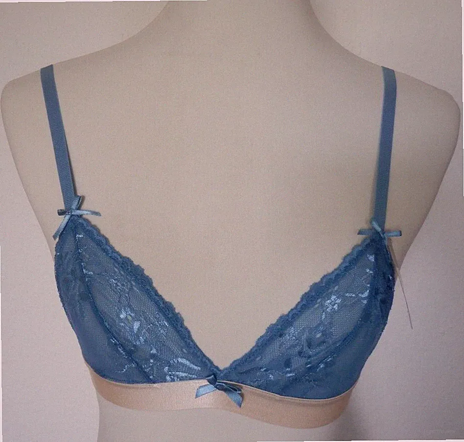 Vivance Triangel BH blau ohne Bügel Gr. 32, 34