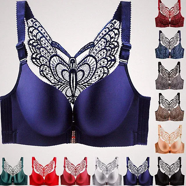Vordere Schnalle Damen Bh Schmetterling Sexy BH Nahtlos Push Up BH Dessous Top
