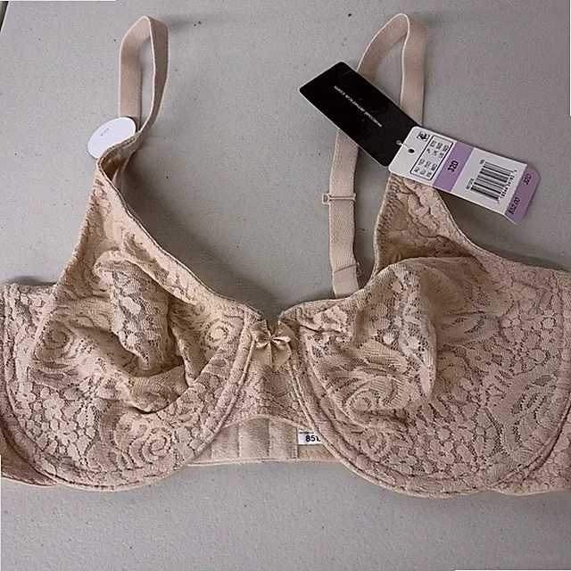 Wacoal BH 32D Halo Spitze Bügel BH Beige Nahtlos Umwandelbar 851205