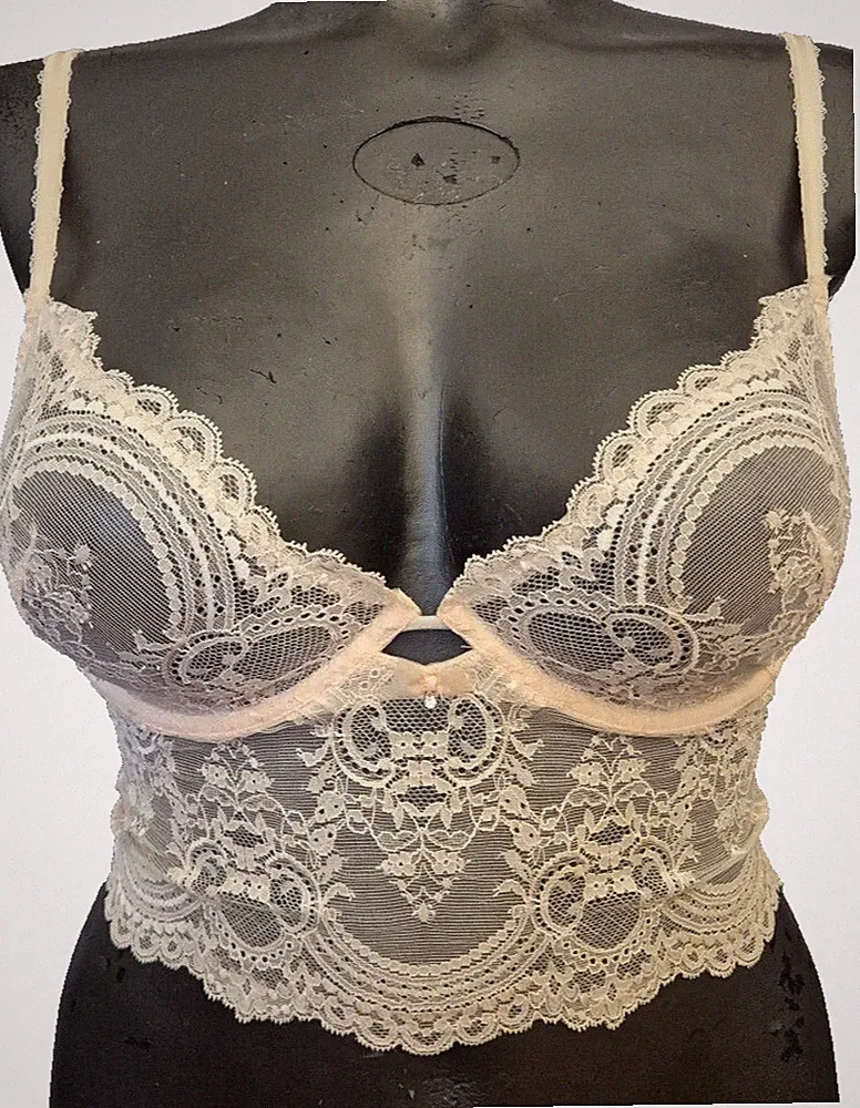 Wacoal Chrystalle Longline Bügel-BH XXL Gr.85B/C UK 38 B/C BH Spitze Rosa