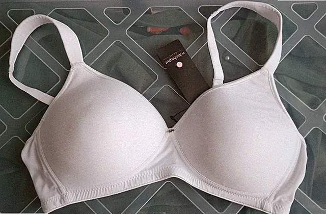 Wäschepur BH Weiß ohne Bügel T-shirt BH gepaddet breite Träger 75 B 70 C