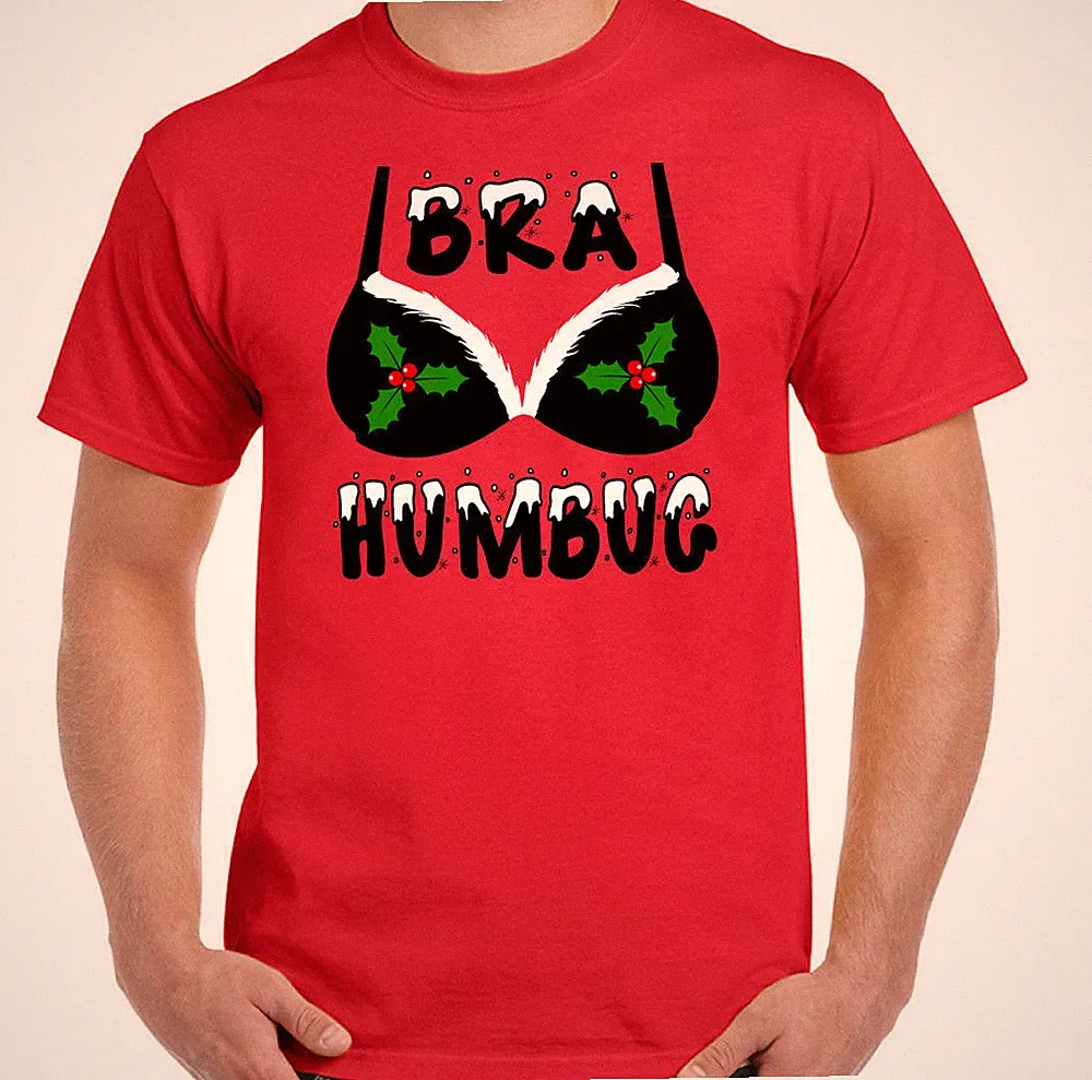 Weihnachten T-Shirt Bh Humbug Herren Lustige Bah Ugly Wichteln Geschenk