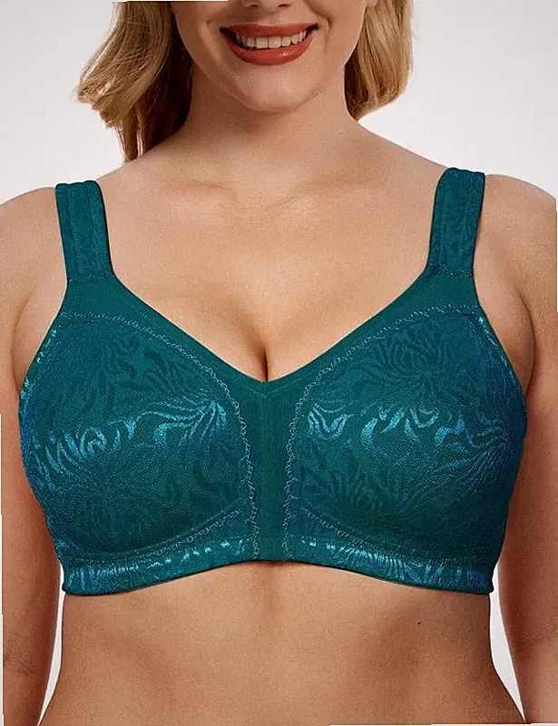 WingsLove Damen Full Coverage Plus Size Everyday BH 38F, Malachitgrün