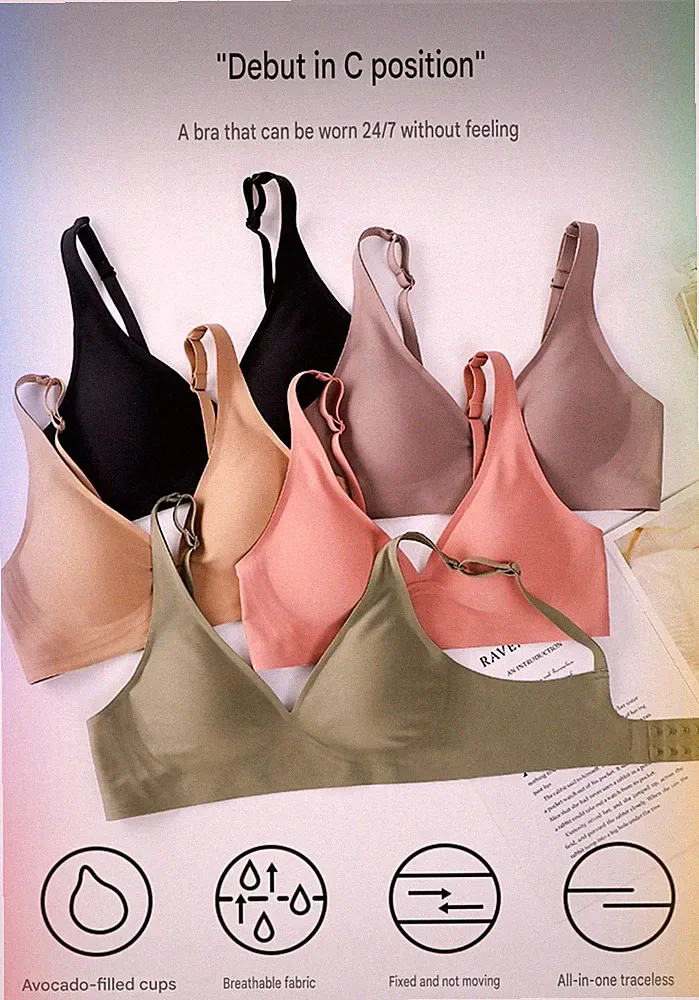 Wireless Jelly BH Soft-BH ohne Bügel Push up Bequem Dehnbar Schmerzfrei A-E
