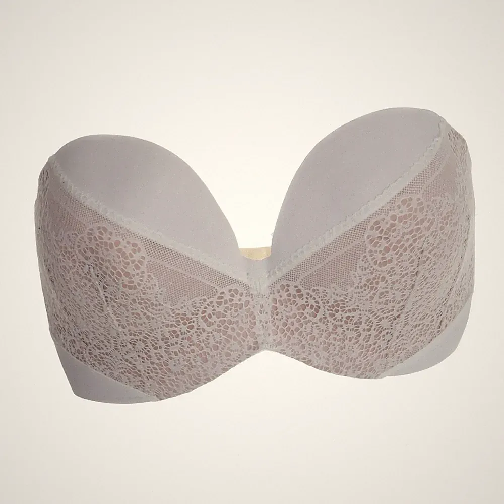 Wonderbra, Bandeau-BH, Größe: 75F, W016N, Weiß/Beige #RGq