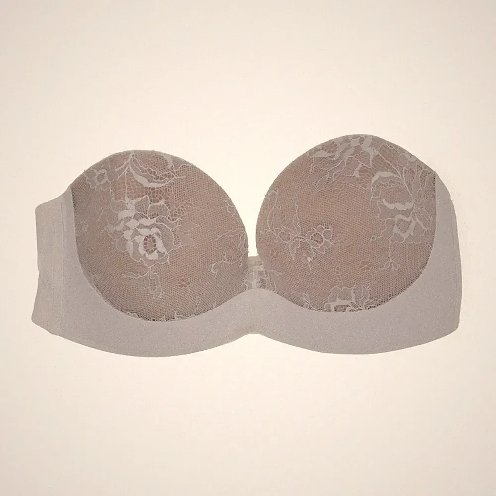 Wonderbra, Bandeau-BH, Größe: 80B, Beige/Weiß, Elasthan/Polyamid/Polyester #yv2