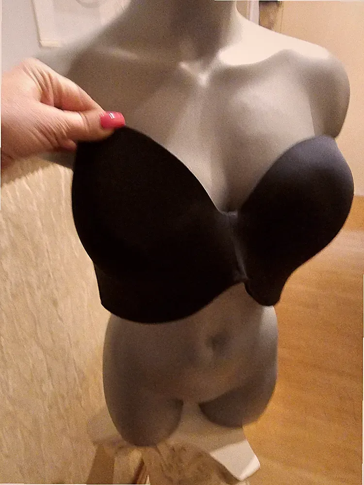 Wonderbra Damen Balconett Bügel BH trägerlos 85F Schwarz ohne Muster