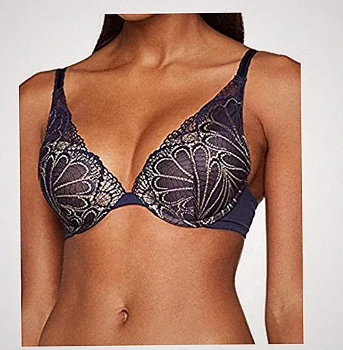 Wonderbra Glamour Damen Triangle-BH Push-Up BH W02LN mit Bügel Neu