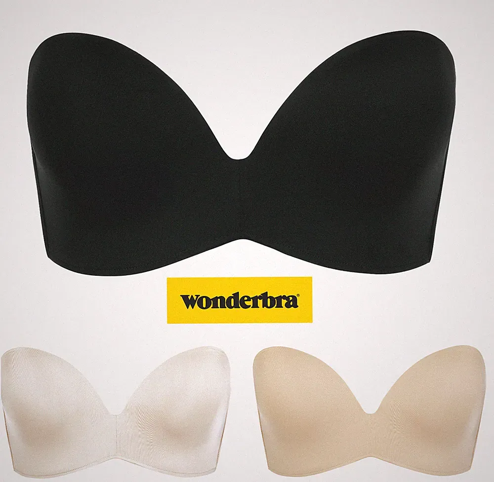 Wonderbra PERFECT STRAPLESS Trägerloser BH Schwarz, Skin, Ivory A-F 70-85 Kleid