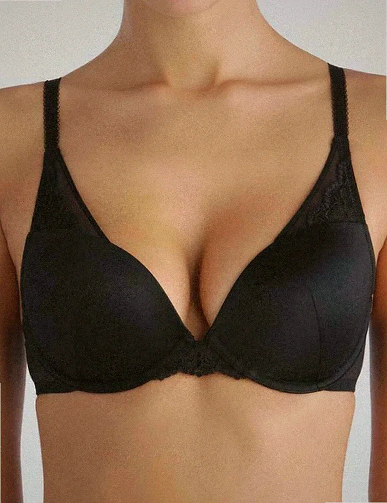 Wonderbra Push Up BH Modern Chic Triangel Gepolstert BH Schwarz W065Y 30D .