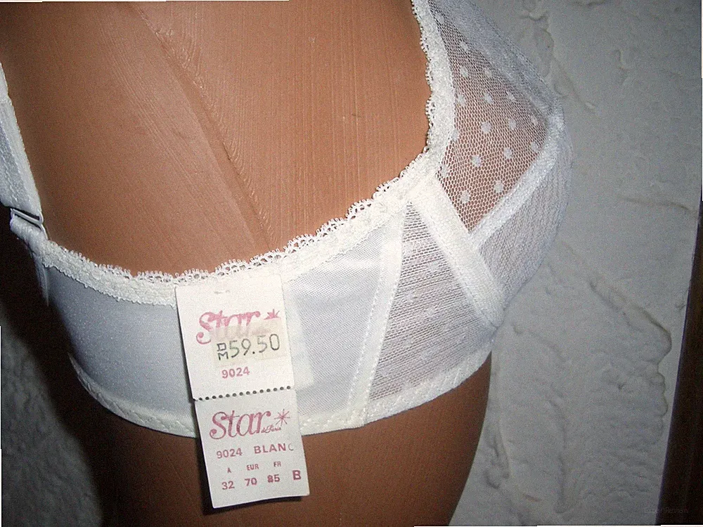 Wunderschöner VINTAGE Star Pin Up Bügel BH Büstenhalter 70 B weiß neu (j58)